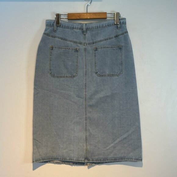 Happily Grey button front denim midi skirt size 28 NWT - Picture 4 of 12